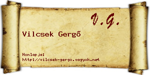 Vilcsek Gergő névjegykártya